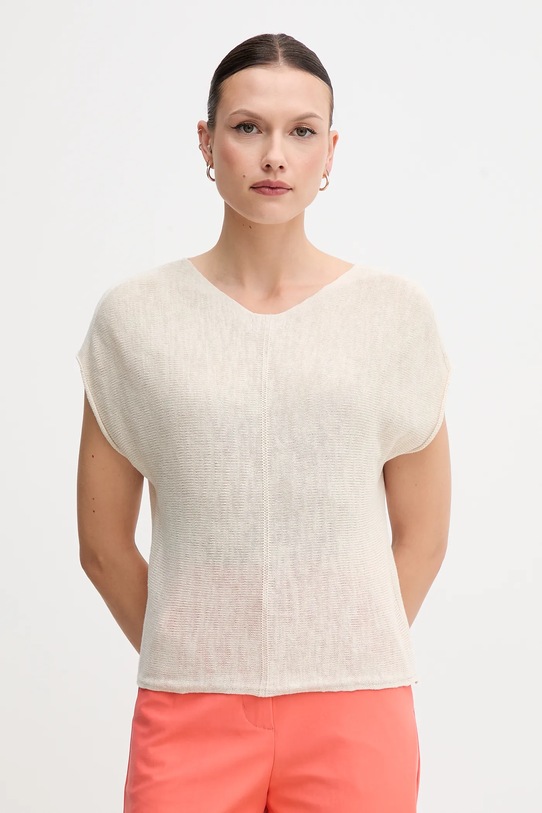 United Colors of Benetton pulover din amestec de in subtiri bej 125GD402P