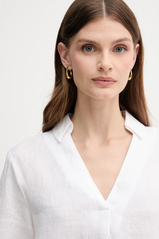 Льняна блузка United Colors of Benetton білий 5BMLDQ0B6