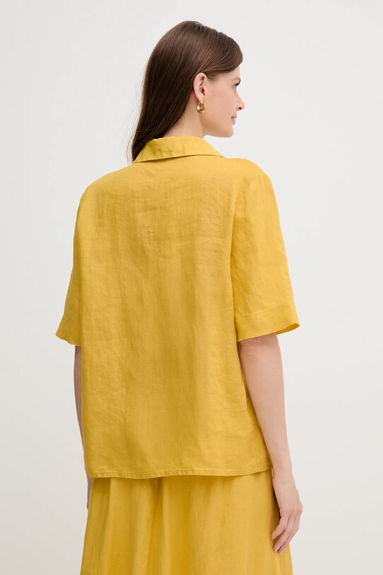 Odzież United Colors of Benetton bluzka lniana 5BMLDQ0B6 żółty