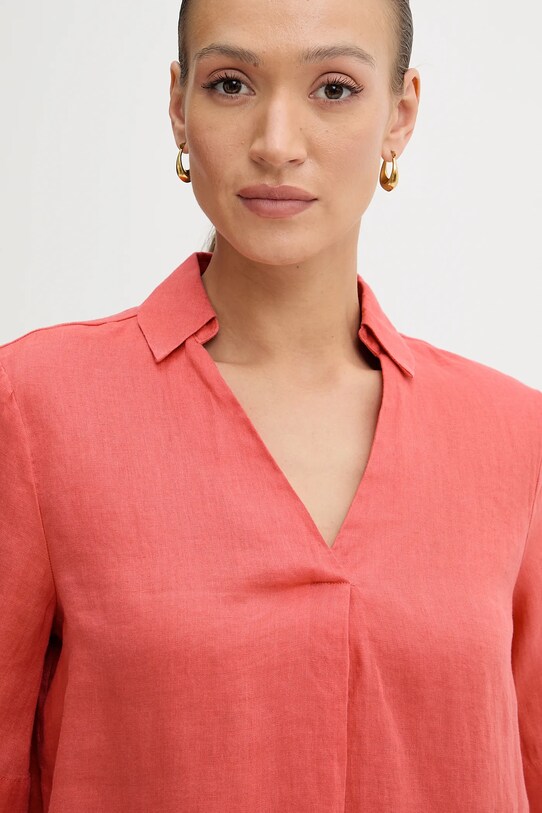 Льняная блузка United Colors of Benetton красный 5BMLDQ0B6