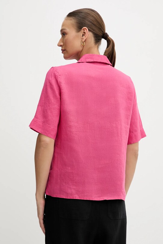 Îmbrăcăminte United Colors of Benetton bluză din in 5BMLDQ0B6 roz