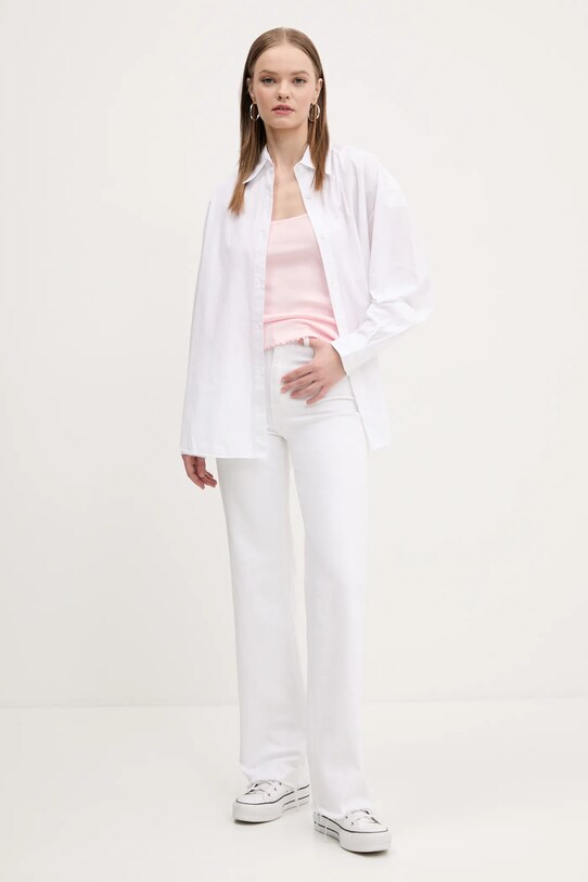 Hugo Blue koszula bawełniana 50537159 biały SS25