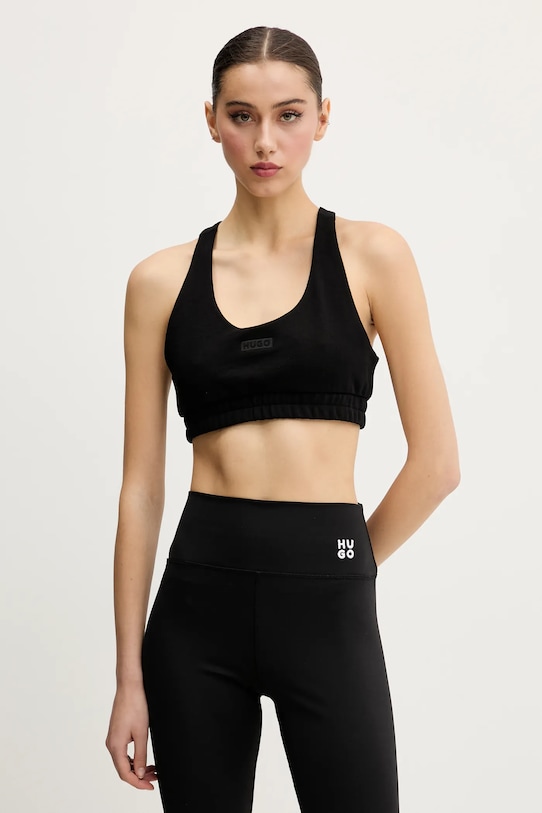 Hugo Blue top din bumbac imprimeu negru 50540911