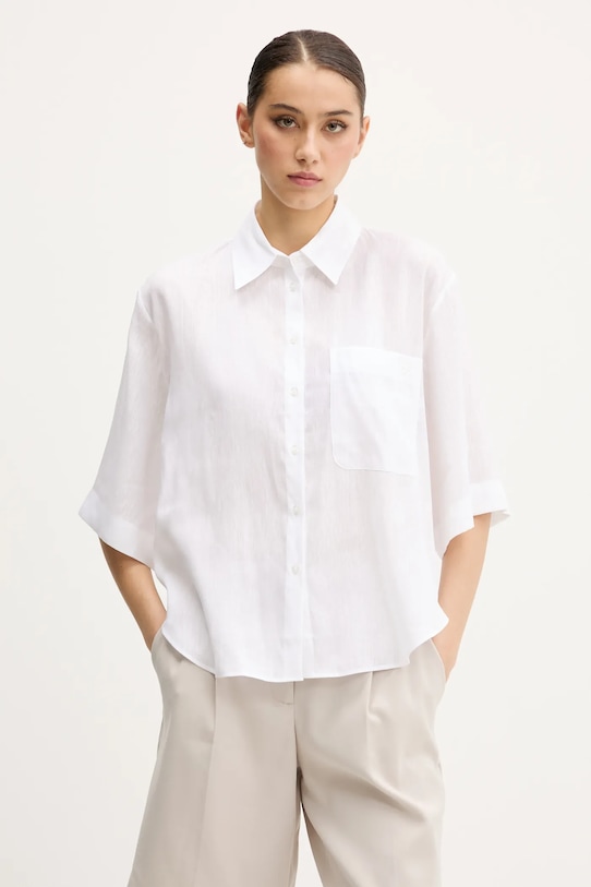 HUGO camicia di lino biancheria bianco 50539750