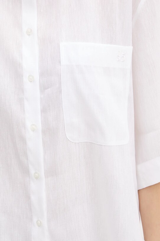 HUGO camicia di lino bianco 50539750
