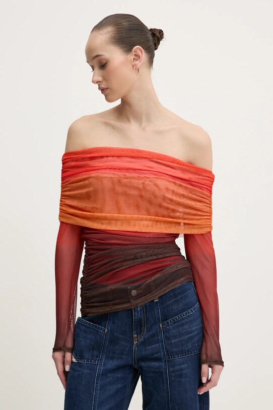 Never Fully Dressed bluzka Ombre Anastasia wzorzyste pomarańczowy NFDTO1472