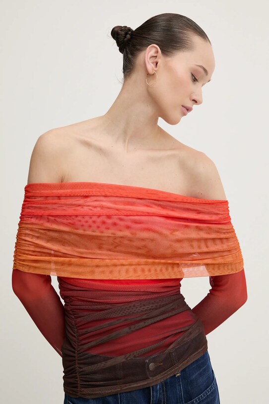 Never Fully Dressed bluzka Ombre Anastasia pomarańczowy NFDTO1472