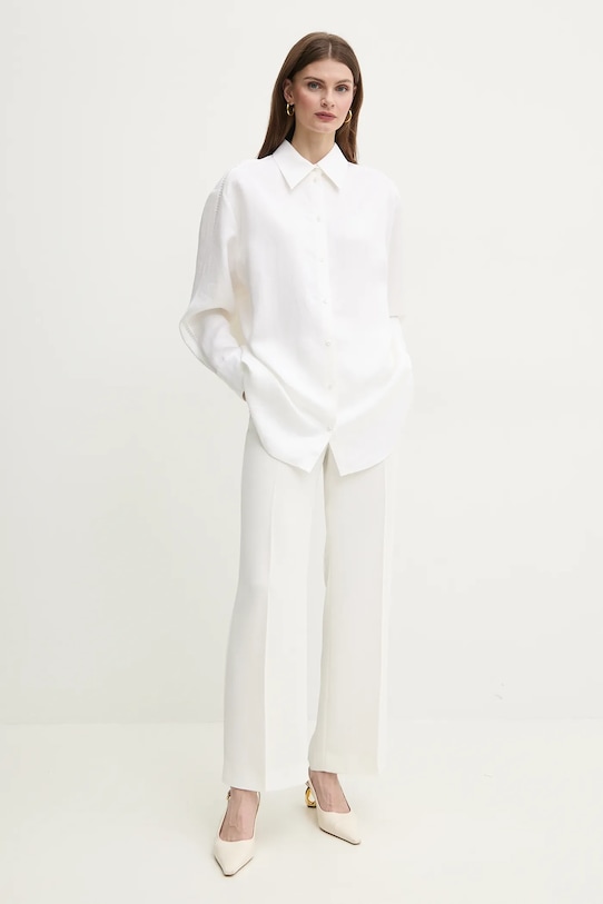 BOSS camasa din amestec de in 50535297 alb SS25