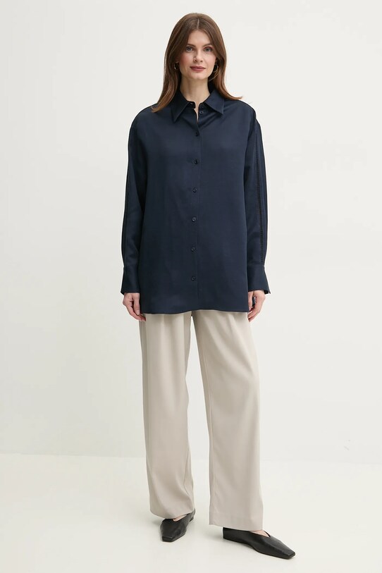 BOSS camasa din amestec de in 50535297 bleumarin SS25