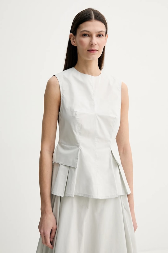 Хлопковая блузка Remain casual серый 5025802689