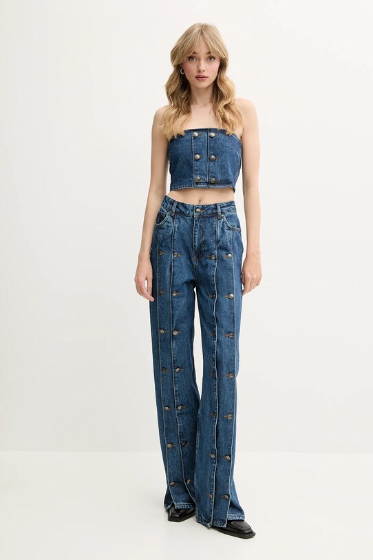 Rotate top jeansowy 1144481602 granatowy SS25