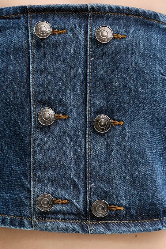 Rotate top jeansowy 1144481602 granatowy