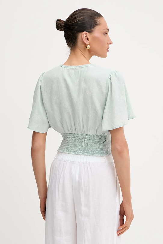 Oblečení Halenka se lněnou směsí Guess LUIZA W5GH82.D5N81 modrá