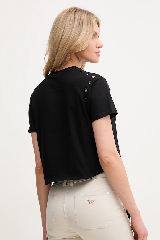 Oblečenie Bavlnené tričko Guess EYELET W5GI18.I3Z14 čierna