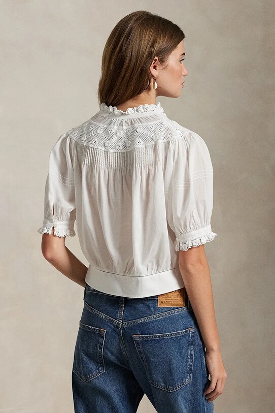 Polo Ralph Lauren cotton blouse 211965852 white SS25