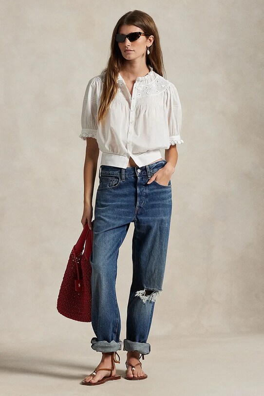 Clothing Polo Ralph Lauren cotton blouse 211965852 white