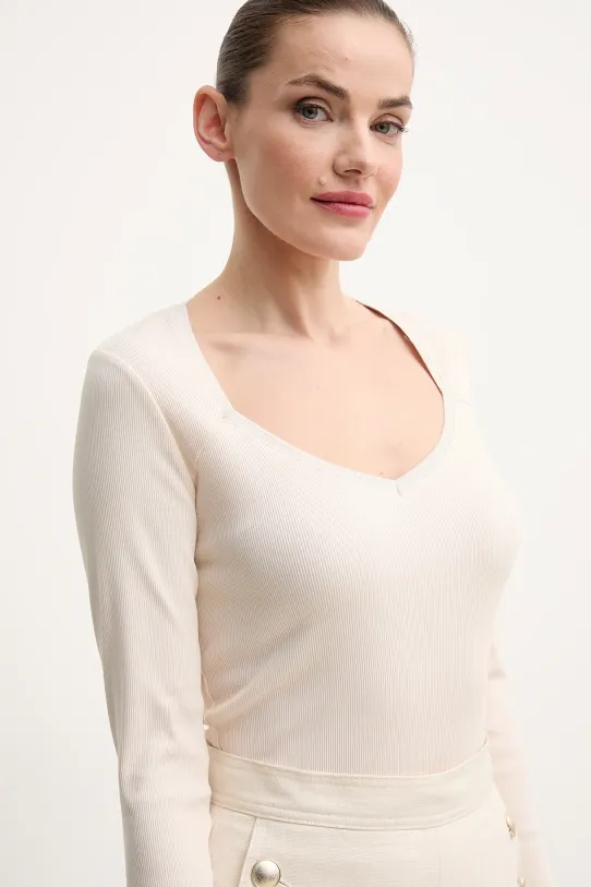 Morgan longsleeve TRESOR z elastanem beżowy TRESOR