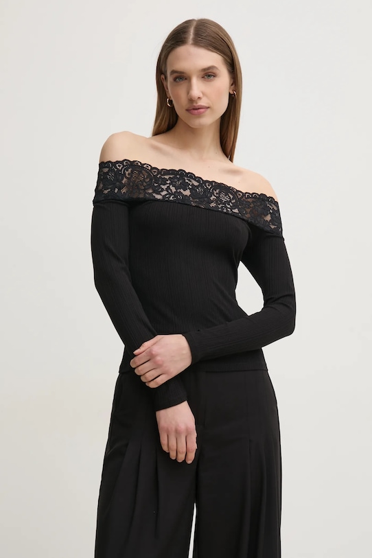 Лонгслив Morgan THEODOR slim чёрный THEODOR