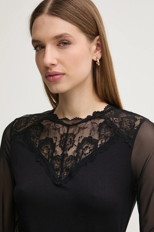 Majica Morgan TIAMO črna TIAMO.NOIR