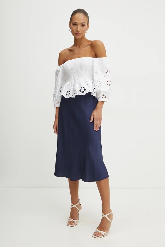 Fracomina bluzka bawełniana FJ25ST1001W400E5 biały SS25