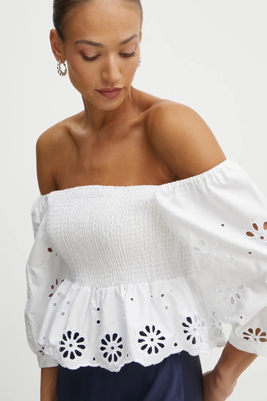 Fracomina bluzka bawełniana biały FJ25ST1001W400E5