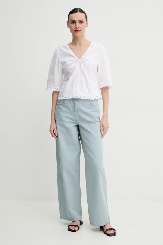 By Malene Birger bluza din bumbac ULRIKKE 103050 alb SS25