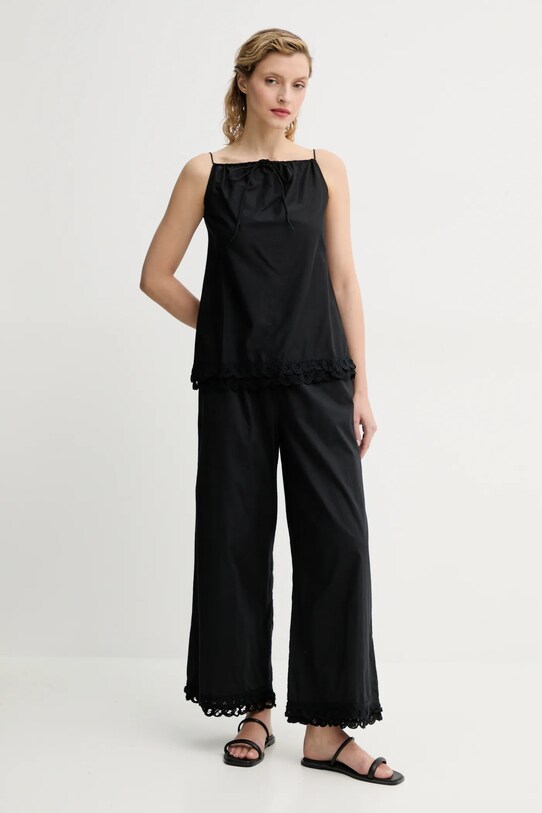 Βαμβακερή μπλούζα By Malene Birger ELLE 103096 μαύρο SS25