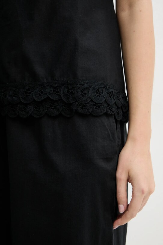 Βαμβακερή μπλούζα By Malene Birger ELLE 103096 μαύρο