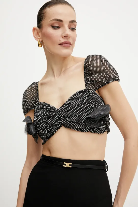 Elisabetta Franchi top czarny TO03652E2