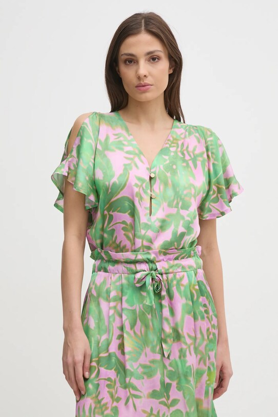 Блузка La Petite Française BENEDICTE узор зелёный PFBENEDICTE