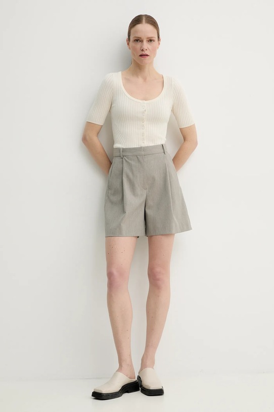 Blúzka s prímesou hodvábu Herskind Mie 5535106 béžová SS25