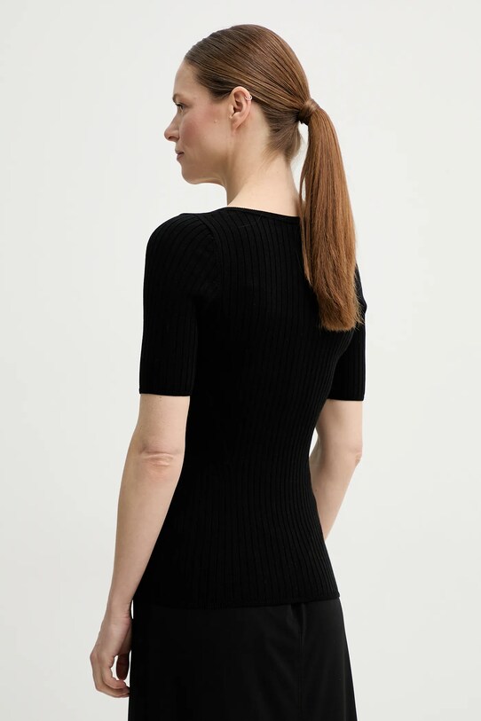 Odzież Herskind bluzka z domieszką jedwabiu Mie 5535106 czarny