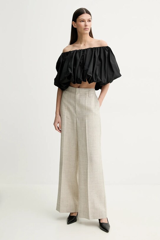 Herskind bluzka bawełniana Hamilton 5560202 czarny SS25