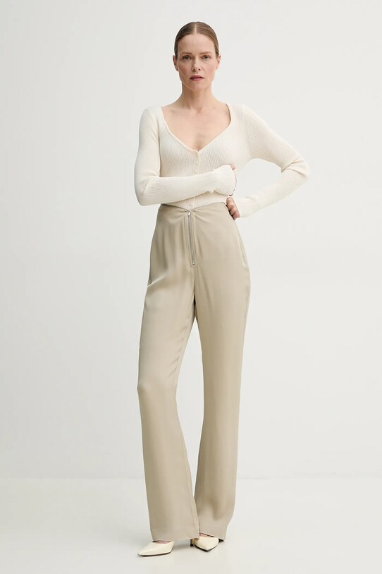 Ζακέτα με μείγμα μετάξι Herskind Gili 5539106 μπεζ SS25