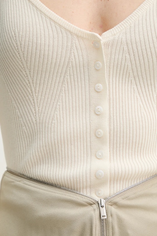 Ζακέτα με μείγμα μετάξι Herskind Gili 5539106 μπεζ