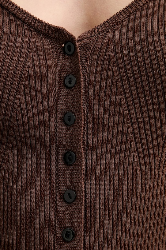 Herskind kardigan z domieszką jedwabiu Gili 5539106 brązowy