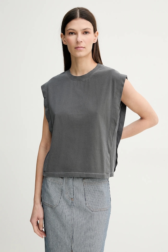 Sessun t-shirt bawełniany bawełna szary 24208007