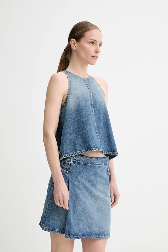 Top iz jeansa Won Hundred Okrogel modra 3605.15155
