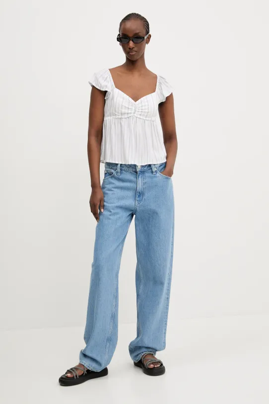 Hollister Co. bluză KI340.5050.104 alb SS25