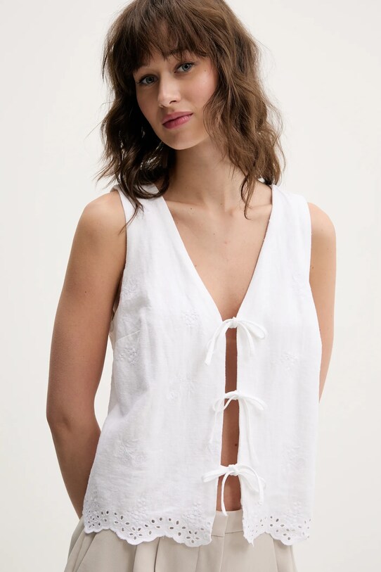 Ľanová vesta Hollister Co. béžová KI340.5068.100
