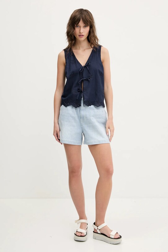 Hollister Co. vestă de in KI340.5068.200 bleumarin SS25