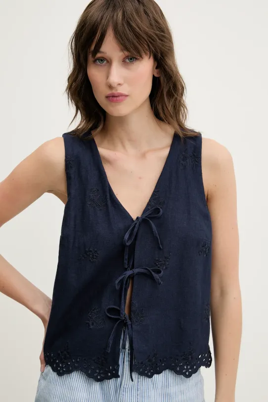 Hollister Co. vestă de in bleumarin KI340.5068.200