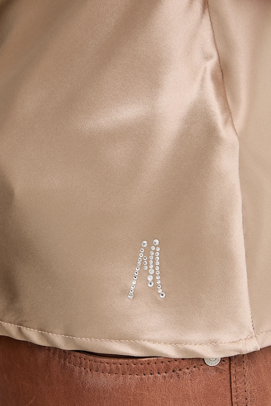 Μεταξωτή μπλούζα Marciano by Guess DENISE 4YGH09.7117A καφέ