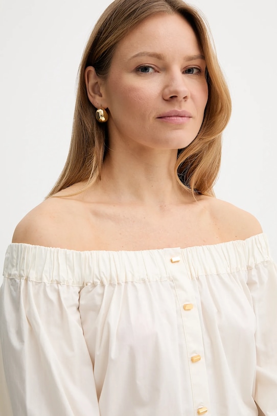 Bavlněná halenka Marciano Guess PAT béžová 5GGH28.7315A