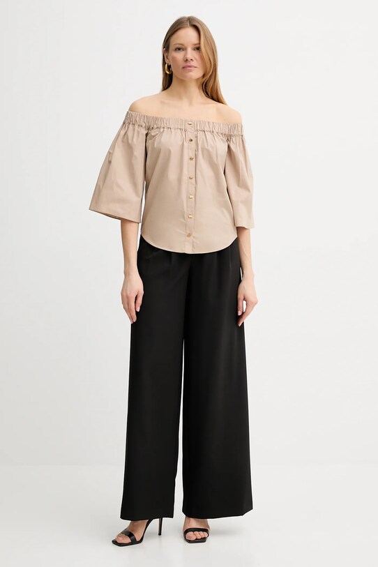 Bavlněná halenka Marciano by Guess PAT 5GGH28.7315A béžová SS25