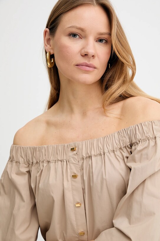 Bavlněná halenka Marciano by Guess PAT béžová 5GGH28.7315A