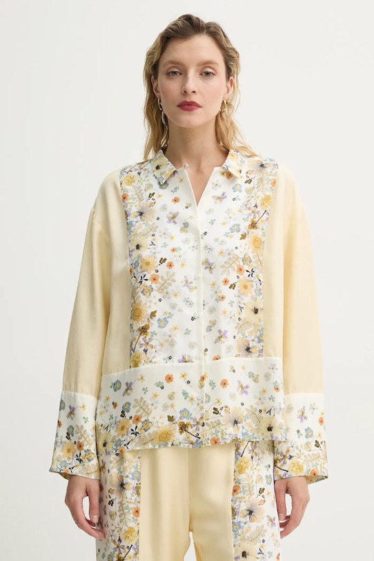 Шовкова сорочка MUNTHE FAIZA візерунок бежевий 251101025118