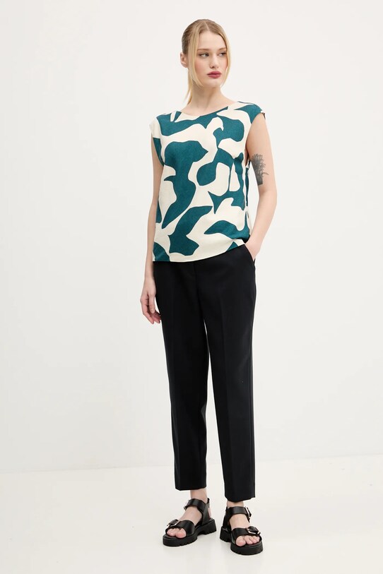 Lněná halenka Abercrombie & Fitch KI140.5080.238 béžová SS25