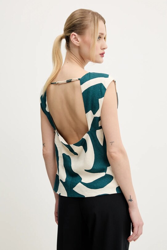 Oblečení Lněná halenka Abercrombie & Fitch KI140.5080.238 béžová