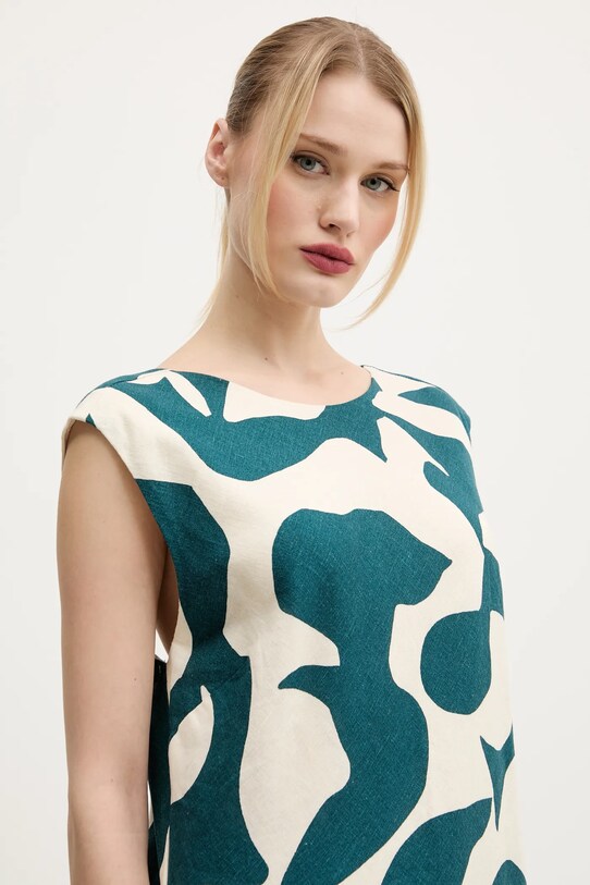 Lněná halenka Abercrombie & Fitch béžová KI140.5080.238